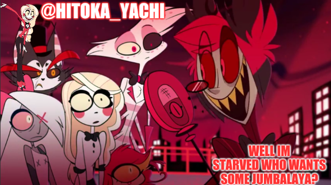 hitoka_yachi hazbin announcement Blank Meme Template