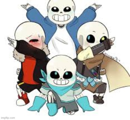 add blue and dream and then you'd have the corrupted sanses | image tagged in sans | made w/ Imgflip meme maker