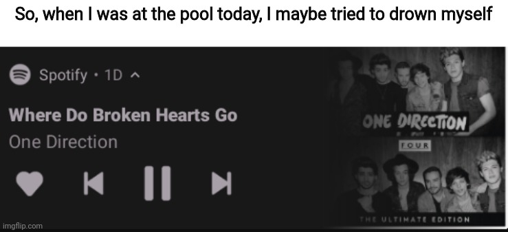 I failed because of instincts and I just float to the top again | So, when I was at the pool today, I maybe tried to drown myself | image tagged in broken hearts | made w/ Imgflip meme maker