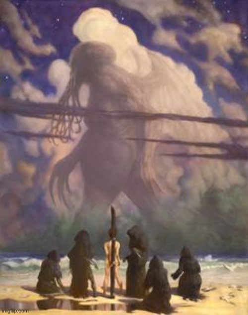 Cthulhu cultists | image tagged in cthulhu cultists | made w/ Imgflip meme maker