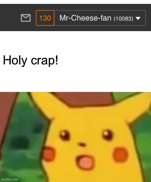 Wow | Holy crap! | image tagged in memes,surprised pikachu | made w/ Imgflip meme maker