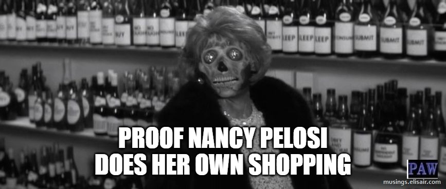 Nancy Pelosi Shopping | PROOF NANCY PELOSI DOES HER OWN SHOPPING | image tagged in pelosi,booze,funny,shopping,nancy pelosi | made w/ Imgflip meme maker