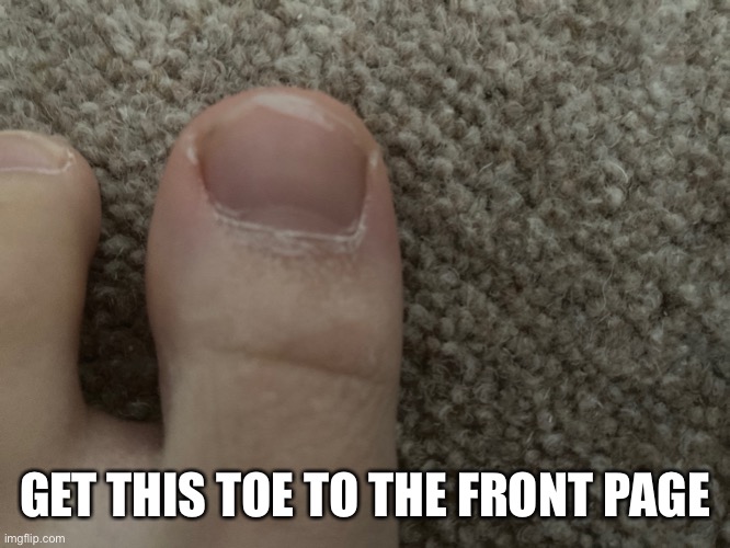 Toe | GET THIS TOE TO THE FRONT PAGE | image tagged in toe | made w/ Imgflip meme maker
