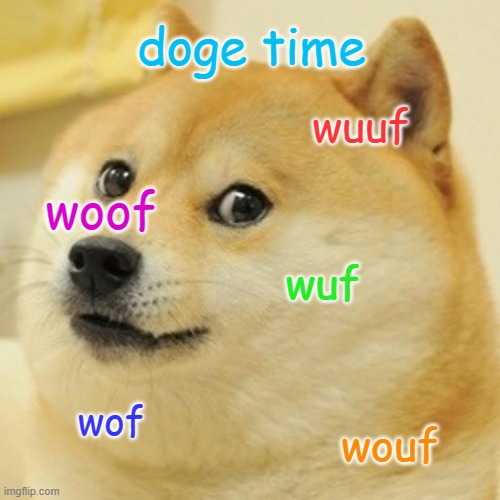 Doge Meme | doge time; wuuf; woof; wuf; wof; wouf | image tagged in memes,doge | made w/ Imgflip meme maker