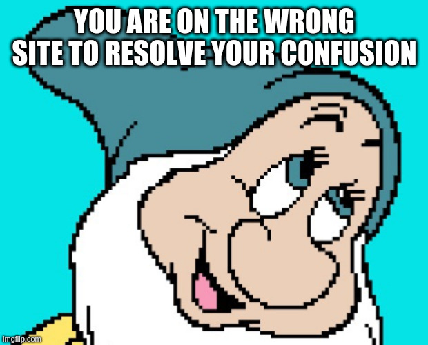 Oh go way | YOU ARE ON THE WRONG SITE TO RESOLVE YOUR CONFUSION | image tagged in oh go way | made w/ Imgflip meme maker