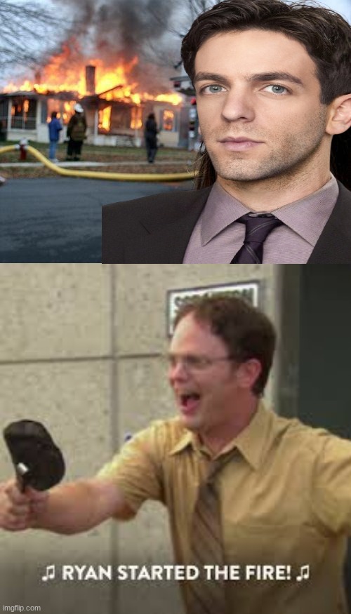 He did it again | image tagged in memes,disaster girl,the office | made w/ Imgflip meme maker