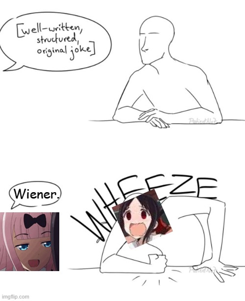 Ah Yes.  "Wiener". | Wiener. | image tagged in wheeze,chika fujiwara,kaguya-sama,wiener,anime,memes | made w/ Imgflip meme maker