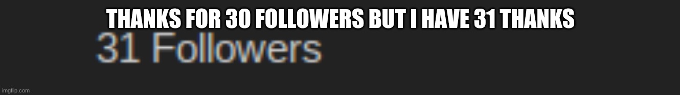 THANKS FOR 30 FOLLOWERS BUT I HAVE 31 THANKS | made w/ Imgflip meme maker