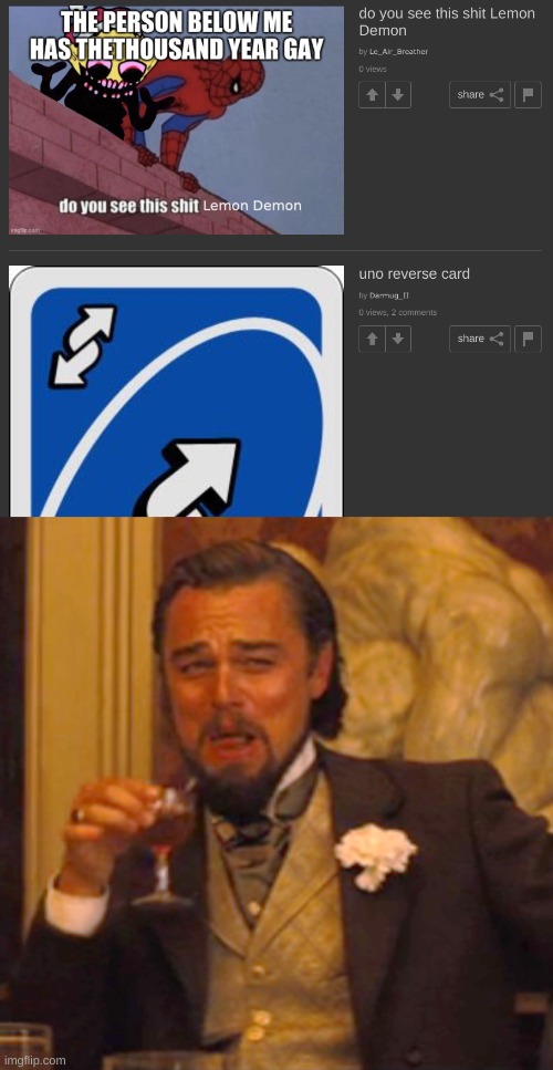 oof | image tagged in memes,funny,uno reverse card,laughing leo | made w/ Imgflip meme maker