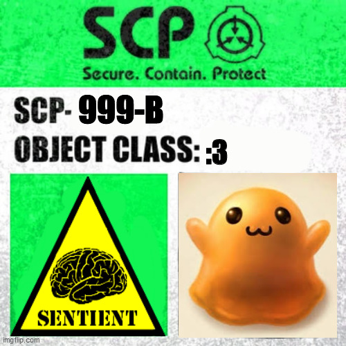 SCP-999-B :3 | 999-B; :3 | image tagged in nope bruh | made w/ Imgflip meme maker