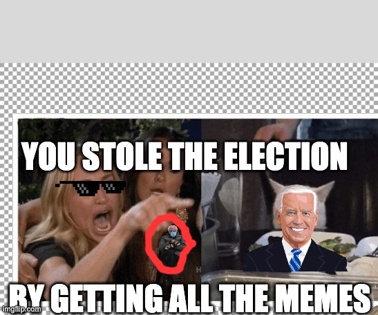 Biden | YOU STOLE THE ELECTION; BY GETTING ALL THE MEMES | image tagged in free | made w/ Imgflip meme maker