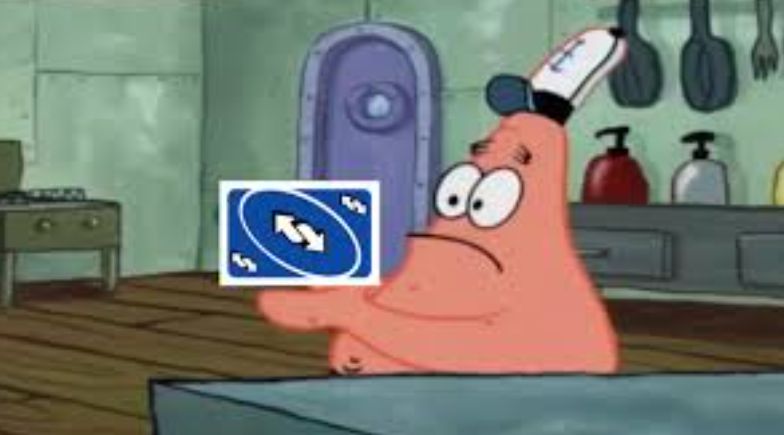 High Quality Patrick that's a uno reverse card Blank Meme Template