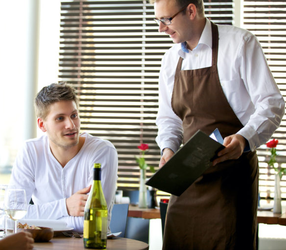 High Quality Waiter taking order Blank Meme Template