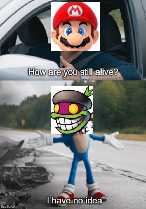 me neither sonic | image tagged in sonic how are you still alive,mario and luigi | made w/ Imgflip meme maker