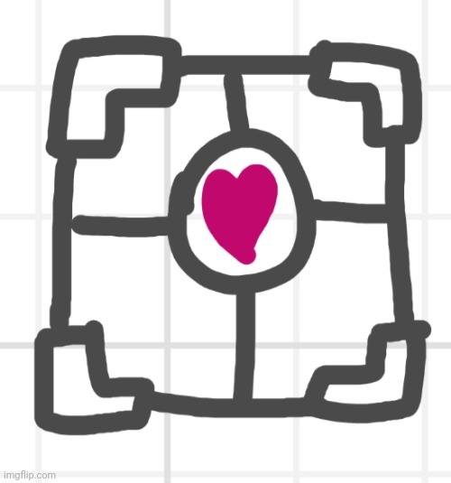 have a companion cube doodle :) | image tagged in portal,drawing | made w/ Imgflip meme maker