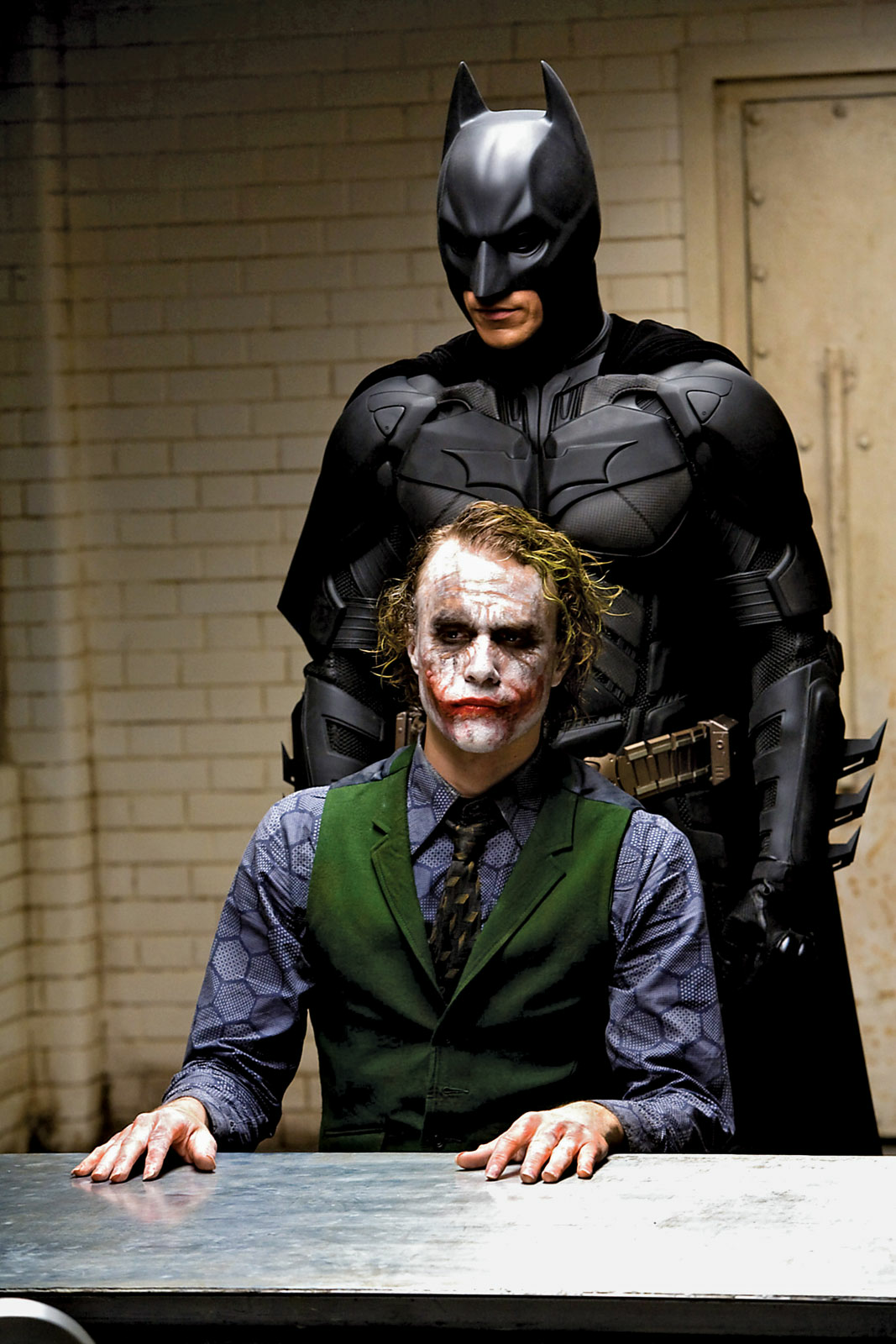 High Quality Dark Knight Rises Batman and Joker interrogation scene Blank Meme Template