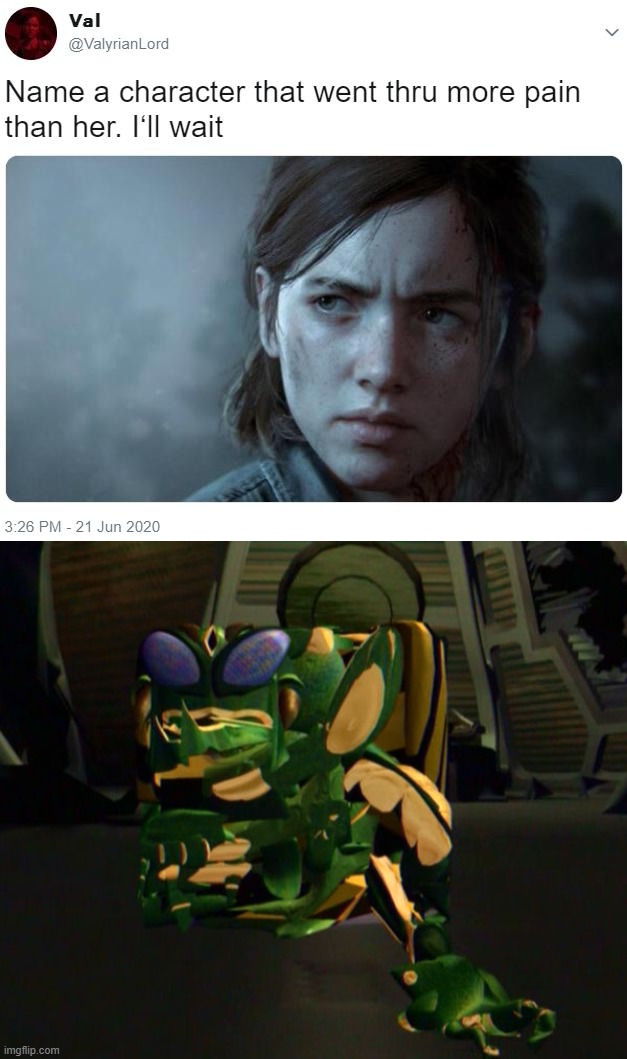 image tagged in name a character that went thru more pain than her i'll wait | made w/ Imgflip meme maker