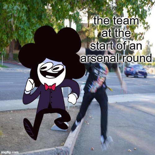 the team at the start of an arsenal round | image tagged in aang | made w/ Imgflip meme maker