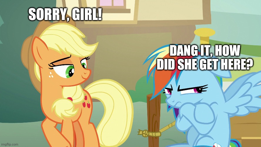 SORRY, GIRL! DANG IT, HOW DID SHE GET HERE? | made w/ Imgflip meme maker