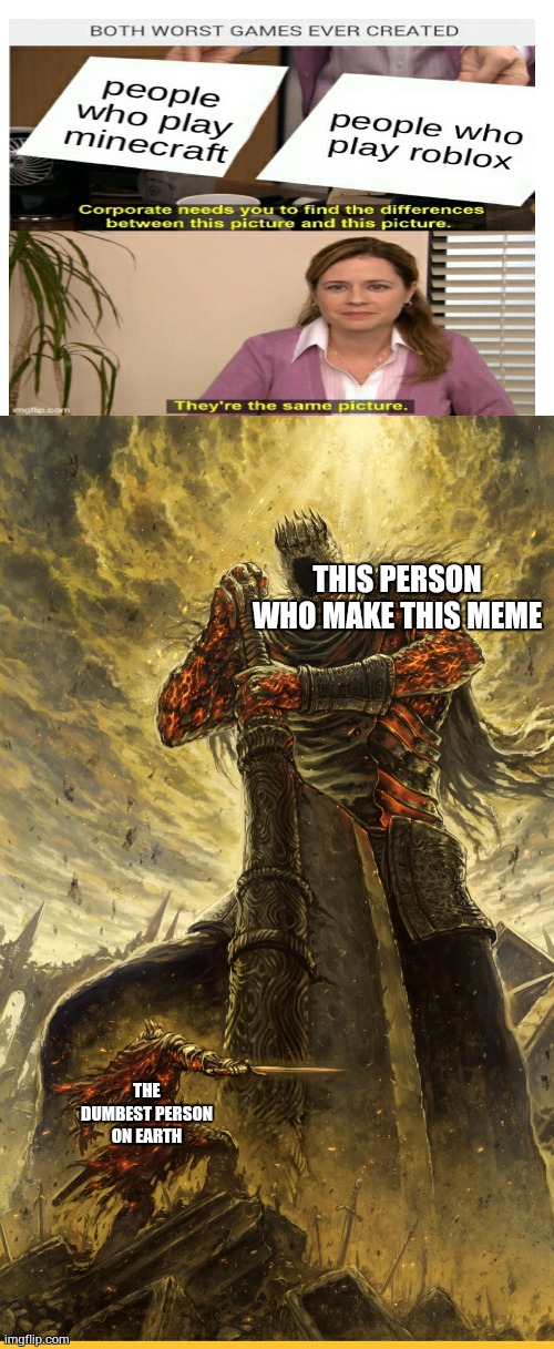 I swear to God | THIS PERSON WHO MAKE THIS MEME; THE DUMBEST PERSON ON EARTH | image tagged in blank white template,fantasy painting | made w/ Imgflip meme maker