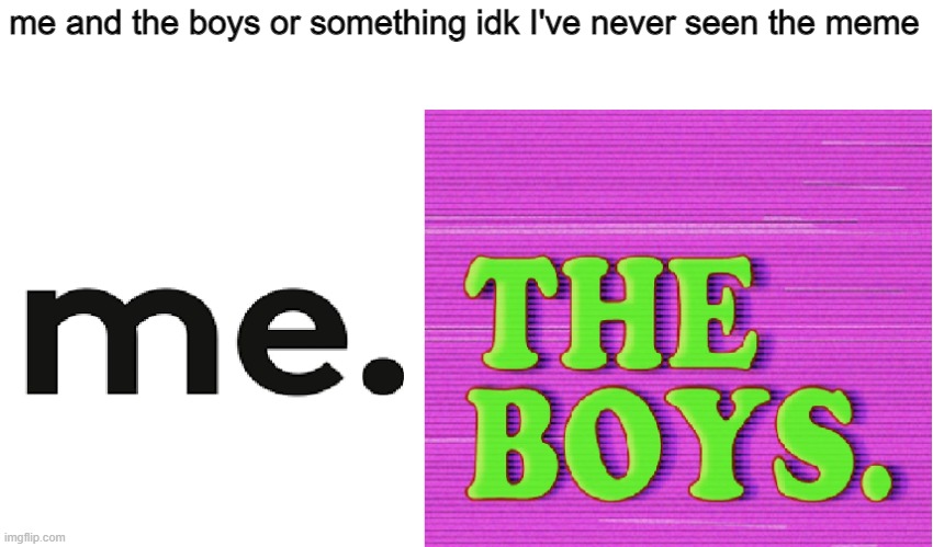Me and the boys..Right? | me and the boys or something idk I've never seen the meme | image tagged in me and the boys | made w/ Imgflip meme maker