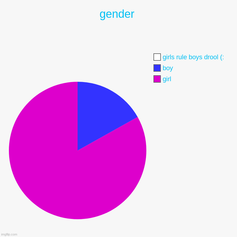 gender | girl, boy, girls rule boys drool (: | image tagged in charts,pie charts | made w/ Imgflip chart maker
