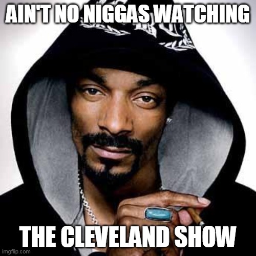 Snoop dogg | AIN'T NO NIGGAS WATCHING; THE CLEVELAND SHOW | image tagged in snoop dogg,the cleveland show | made w/ Imgflip meme maker