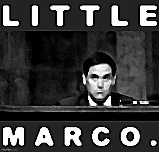 Of all the GOP Senators to ever bend the knee to Trump, this one bent the knee the hardest. | image tagged in little marco rubio,marco rubio,trump impeachment,impeachment,trump to gop,senators | made w/ Imgflip meme maker