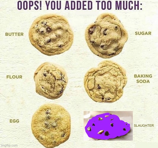 i had to lmao | SLAUGHTER | image tagged in memes,funny,fnaf,the man behind the slaughter,cookies | made w/ Imgflip meme maker