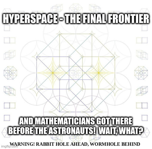 These Pioneers are the Heroes of Tomorrow | HYPERSPACE - THE FINAL FRONTIER; AND MATHEMATICIANS GOT THERE BEFORE THE ASTRONAUTS!  WAIT, WHAT? | image tagged in math,hyper,space,funny,mathematics | made w/ Imgflip meme maker
