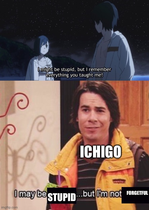 She might be stupid | ICHIGO; FORGETFUL; STUPID | image tagged in anime | made w/ Imgflip meme maker