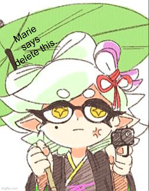 Marie with a gun | Marie says delete this. | image tagged in marie with a gun | made w/ Imgflip meme maker