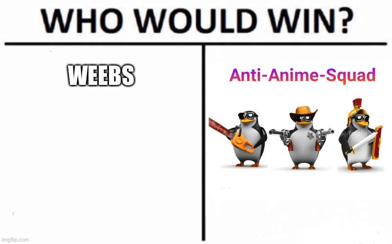 Who Would Win? Meme | WEEBS | image tagged in memes,who would win | made w/ Imgflip meme maker