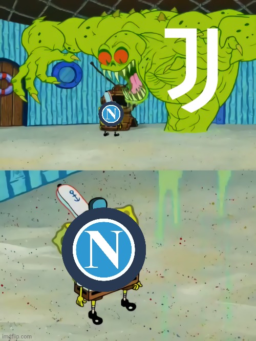 Napoli 1-0 Juventus | image tagged in ghost not scaring spongebob,napoli,juventus,calcio,memes,funny | made w/ Imgflip meme maker