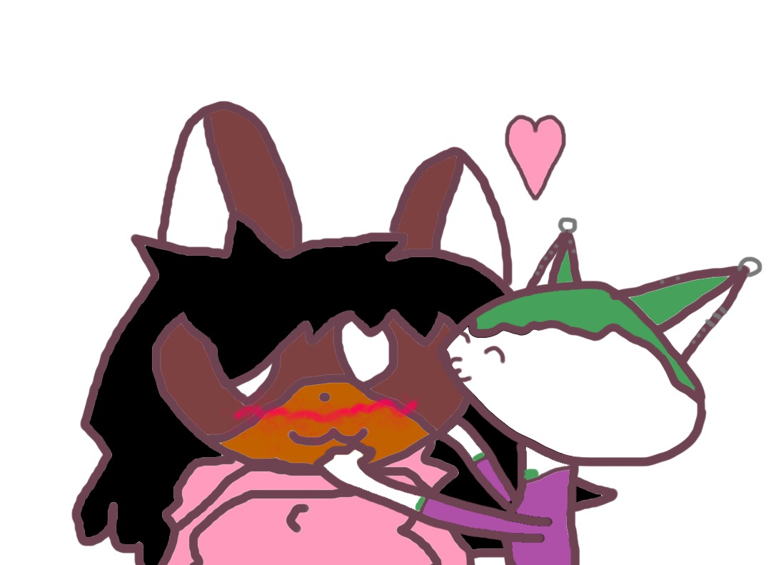 Kelp kissing Victoria (yes, they are dating) | image tagged in oc,love,valentines | made w/ Imgflip meme maker