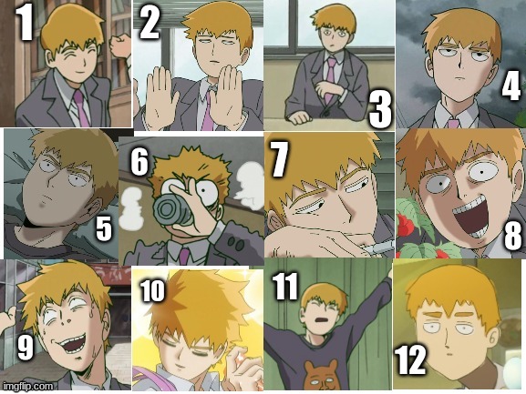 vibe check: which reigen are you today? | 1; 2; 4; 3; 7; 6; 5; 8; 10; 11; 9; 12 | image tagged in mp100,vibe check | made w/ Imgflip meme maker