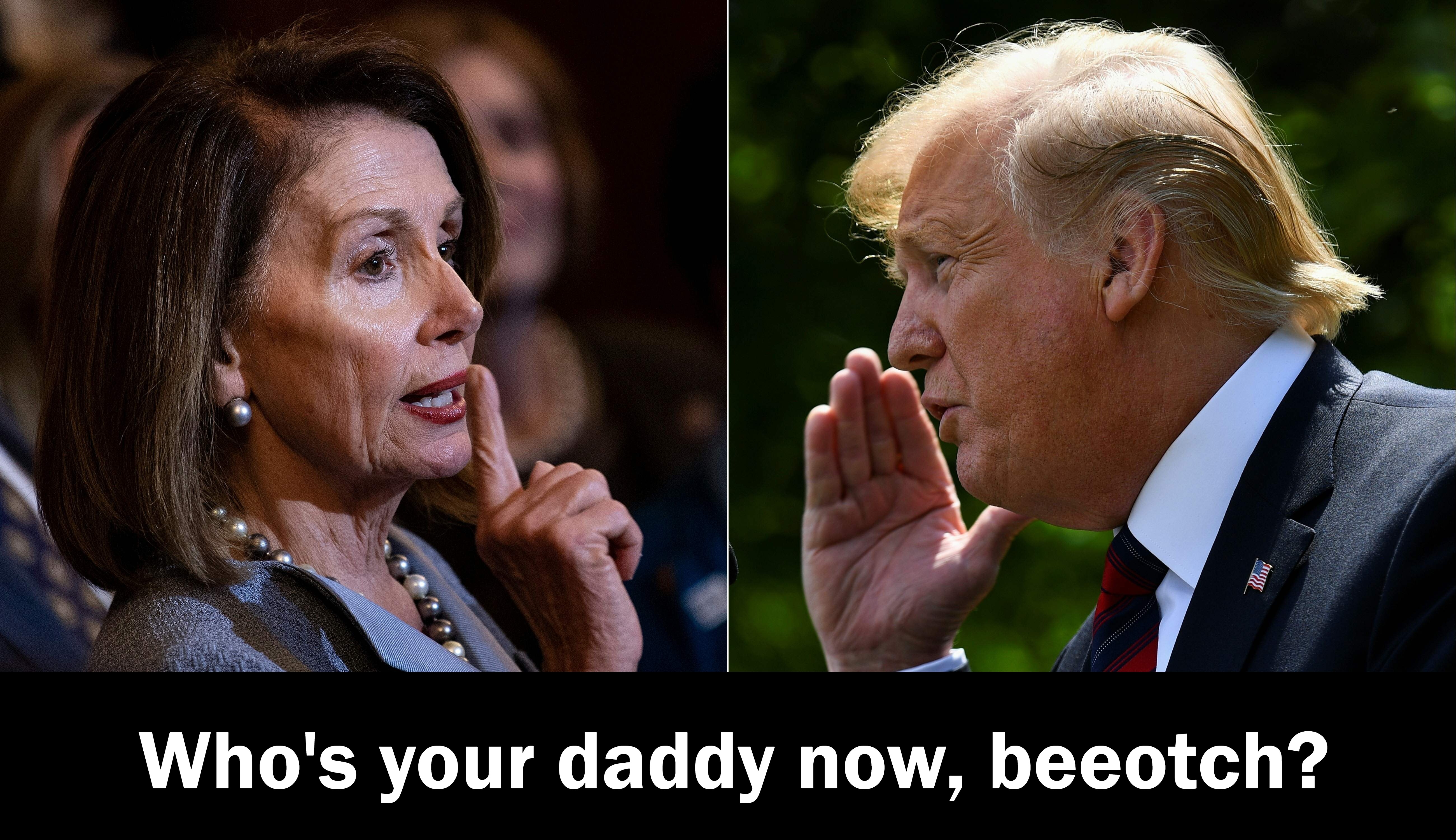 Who's your daddy now, beeotch? | Who's your daddy now, beeotch? | image tagged in sad nancy piglosi,nancy pelosi tears speech,nancy pelosi is crazy,good old nancy pelosi,wicked witch of the west,wicked witch | made w/ Imgflip meme maker