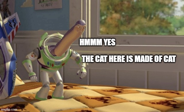 Hmm yes | THE CAT HERE IS MADE OF CAT HMMM YES | image tagged in hmm yes | made w/ Imgflip meme maker
