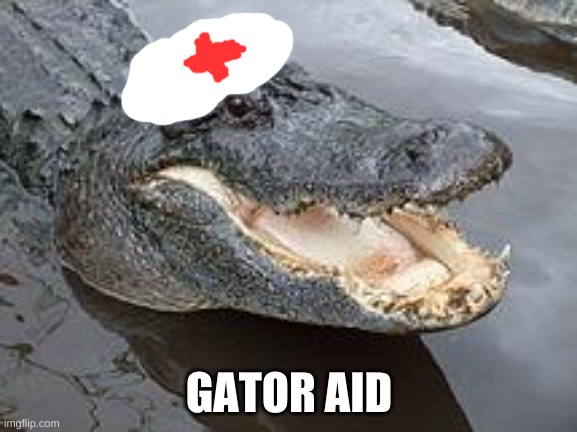 saw a funny meme so i recreated it | GATOR AID | image tagged in memes,funny,alligator,hospital,lmao | made w/ Imgflip meme maker