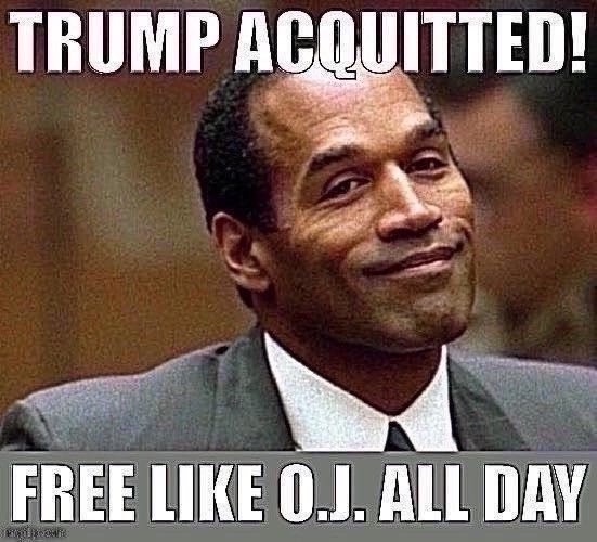 Free like O.J. | image tagged in trump impeachment,impeachment,impeach,oj simpson,oj simpson smiling,impeach trump | made w/ Imgflip meme maker