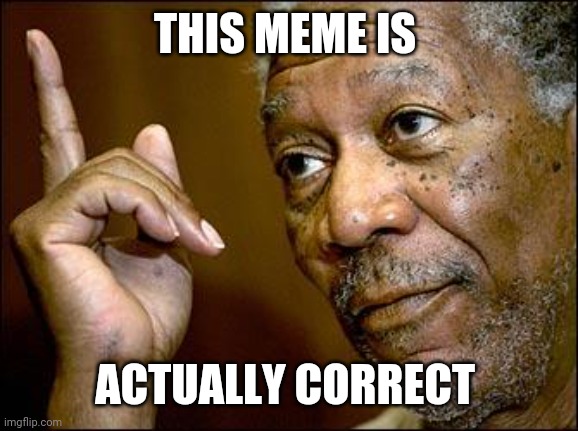 This Morgan Freeman | THIS MEME IS ACTUALLY CORRECT | image tagged in this morgan freeman | made w/ Imgflip meme maker