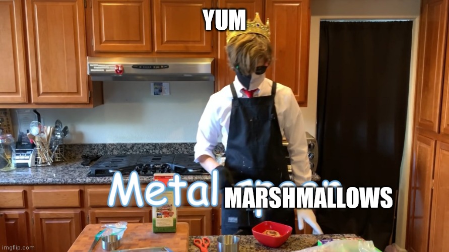 Metal Spoon | YUM MARSHMALLOWS | image tagged in metal spoon | made w/ Imgflip meme maker
