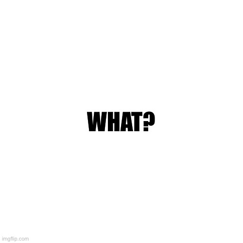 Blank Transparent Square | WHAT? | image tagged in memes,blank transparent square | made w/ Imgflip meme maker