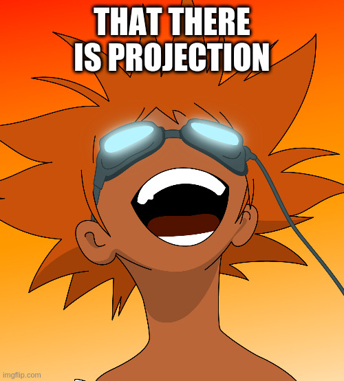 Bebop | THAT THERE IS PROJECTION | image tagged in bebop | made w/ Imgflip meme maker