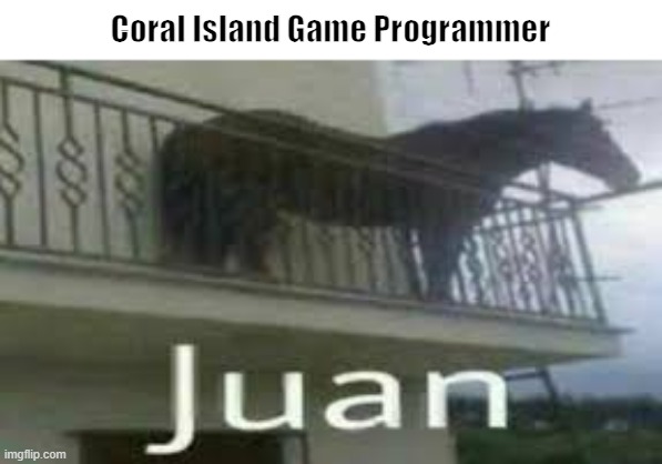 JUAN | Coral Island Game Programmer | image tagged in juan | made w/ Imgflip meme maker