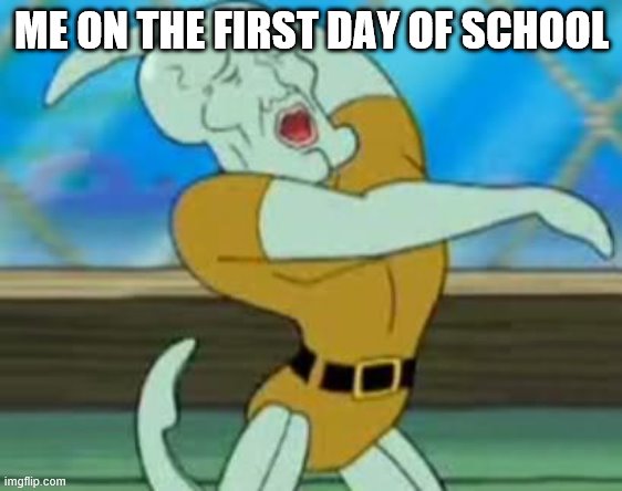 handsome squidward | ME ON THE FIRST DAY OF SCHOOL | image tagged in handsome squidward | made w/ Imgflip meme maker