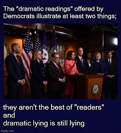 Dem "dramatic readings" flop | image tagged in politics | made w/ Imgflip meme maker