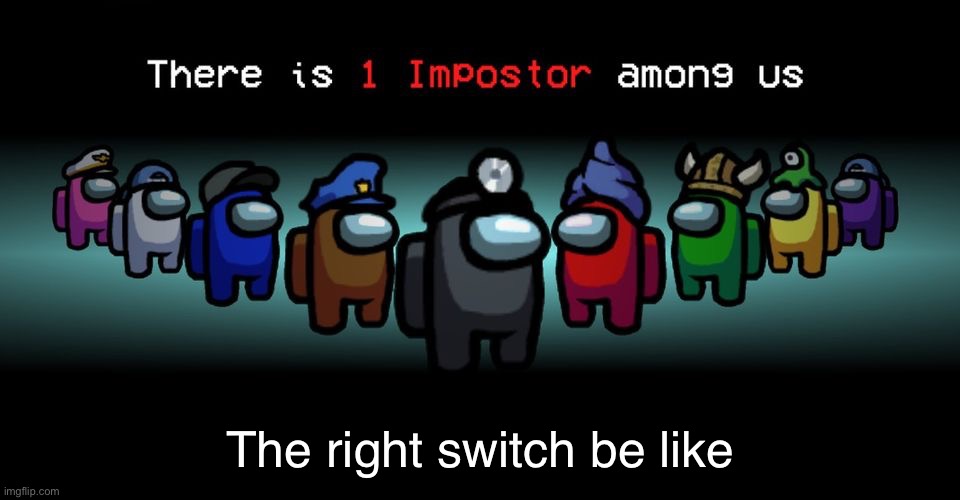 There is one impostor among us | The right switch be like | image tagged in there is one impostor among us | made w/ Imgflip meme maker