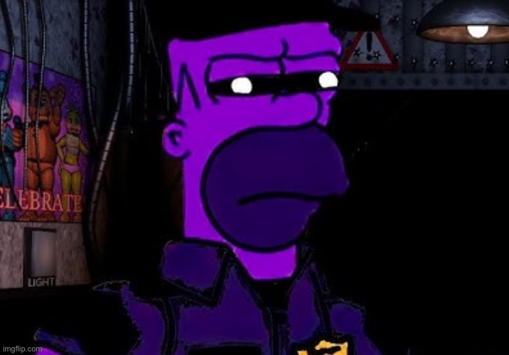 good morning | image tagged in memes,funny,homer simpson,purple guy,the man behind the slaughter,fnaf | made w/ Imgflip meme maker