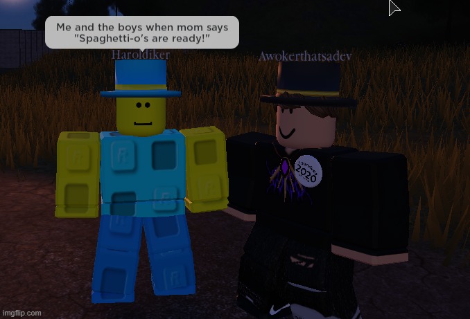 When spaghetti-os are ready | image tagged in memes,cursed image,cursed roblox image,roblox,gaming | made w/ Imgflip meme maker